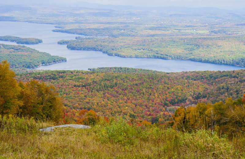 Fall colors at Sunapee Harbor Cottages.