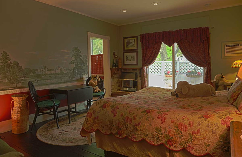 Guest bedroom at Eleven Gables Inn on the Lake.