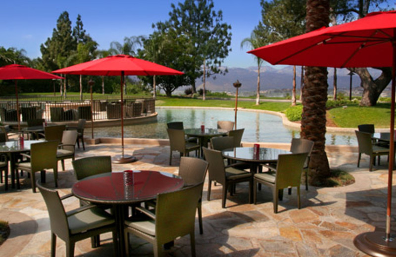 Outdoor patio at Pacific Palms Hotel & Conference Center.