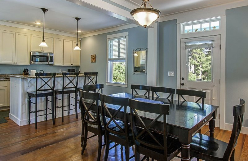 Rental kitchen and dining at Seabrook Cottage Rentals.