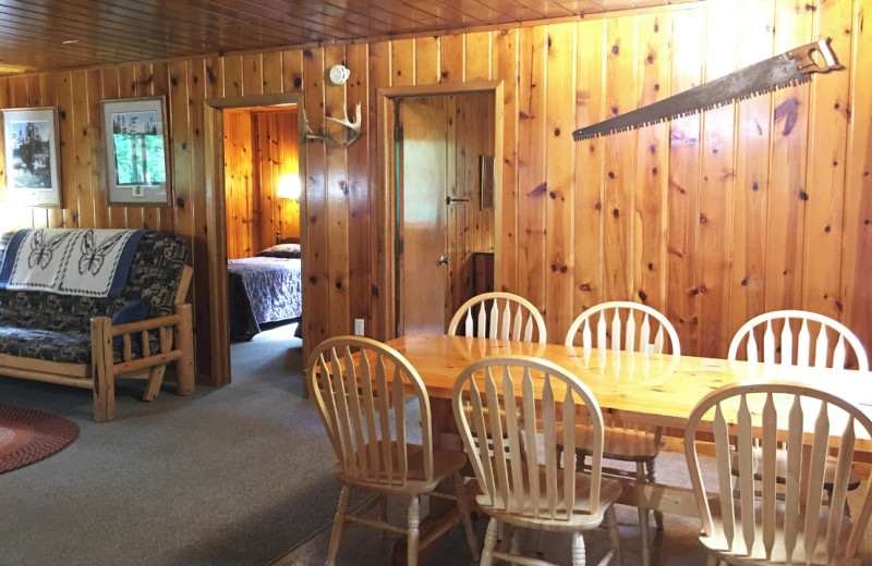 Cabin interior at Golden Eagle Lodge.