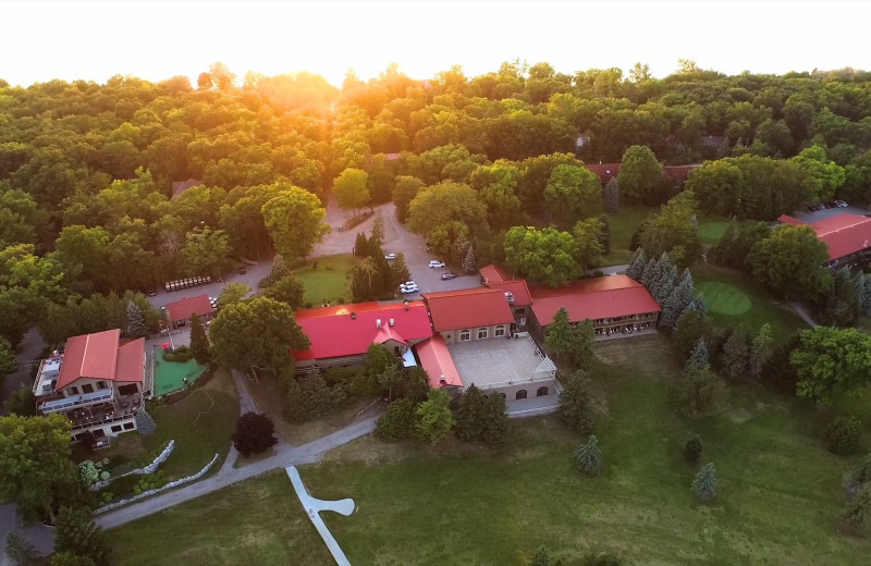 Aerial view of Oakwood Resort.