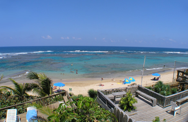 Beach view at Villa Tropical.