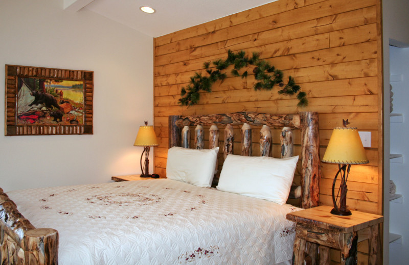 Chalet bedroom at Timber Creek Chalets.