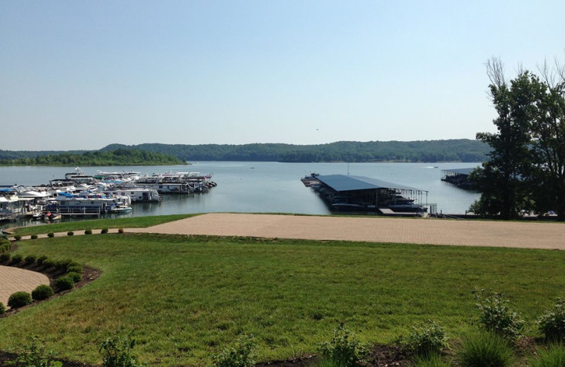 Beach and marina at Fourwinds Resort & Marina.