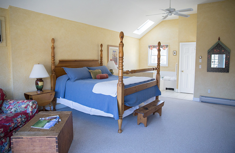 Guest room at The Red Clover Inn & Restaurant.