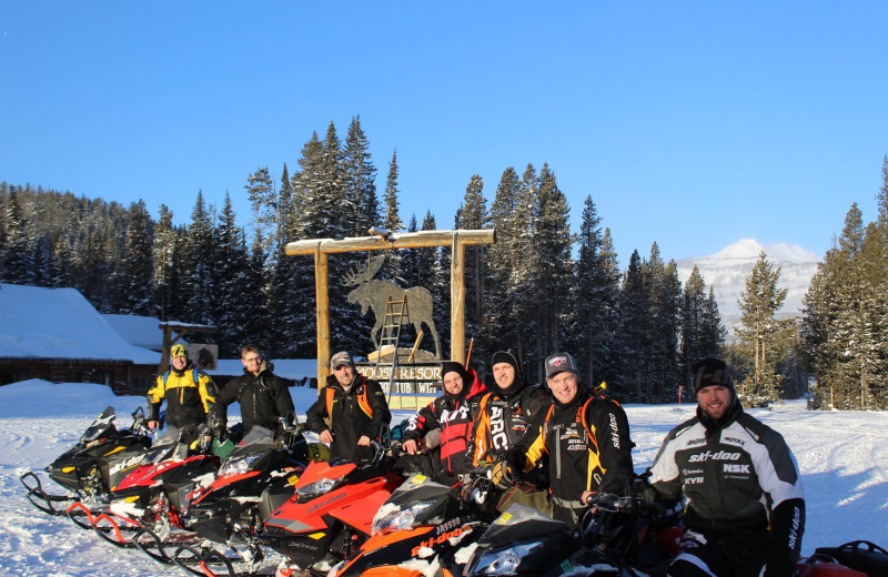 Snowmobiling at Big Moose Resort.