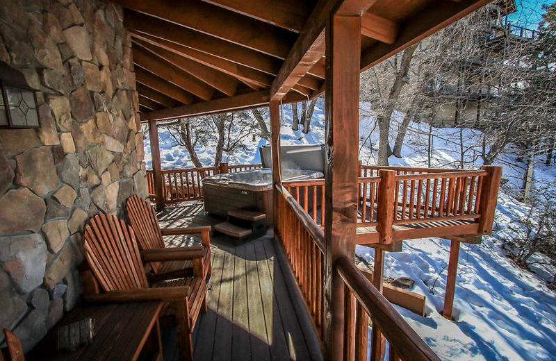 Rental deck at Big Bear Vacations.