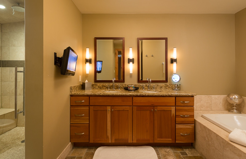 Hotel Bathroom at Luxury Boutique Hotel Lumiere Hotel.