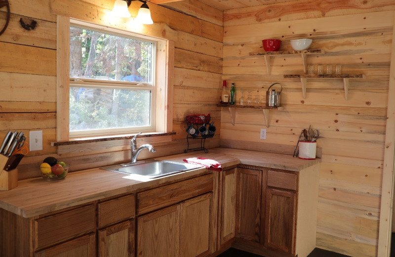 Cabin interior at China Bar Lodge.