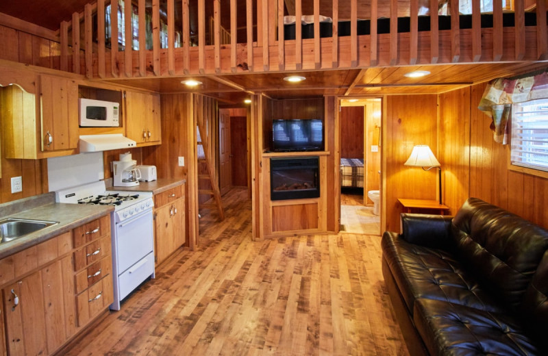 Cabin interior at Lone Star Jellystone.