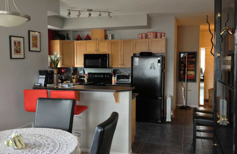 Rental kitchen at realTopia Vacation Rentals.