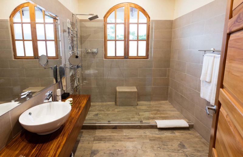 Guest bathroom at El Castillo Boutique Luxury Hotel.