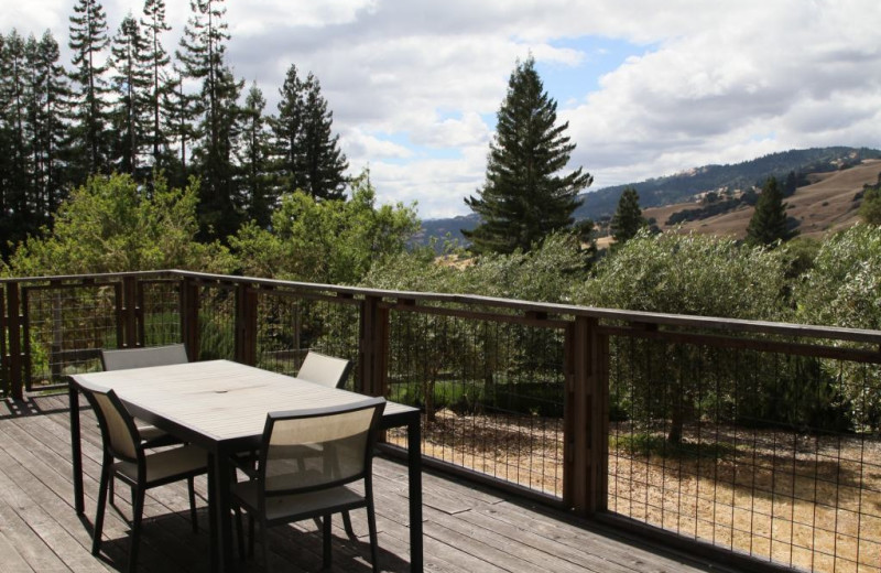 Rental deck at Anderson Valley Vacation Rentals.