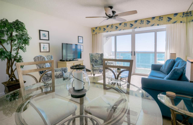 Rental living room at CondoLux Vacation Rentals.