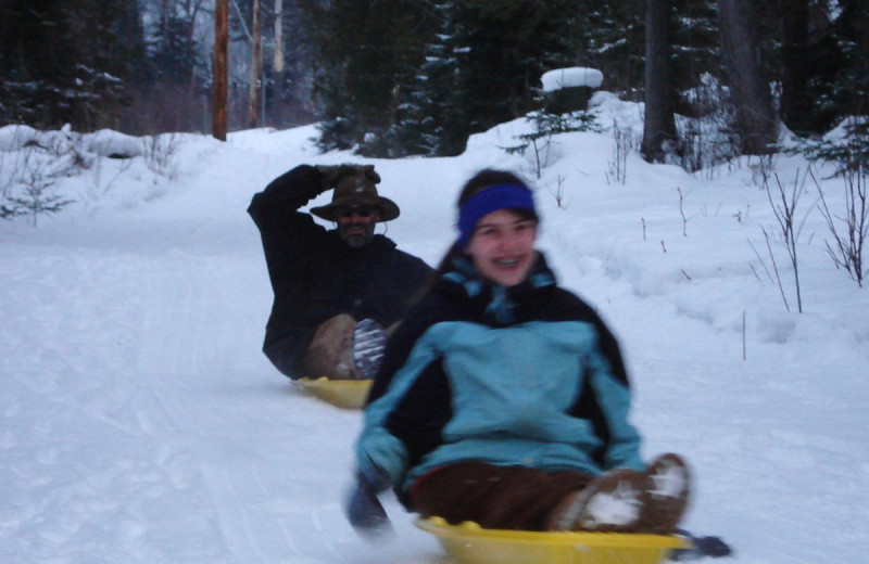 Sledding at Heston's Lodge.