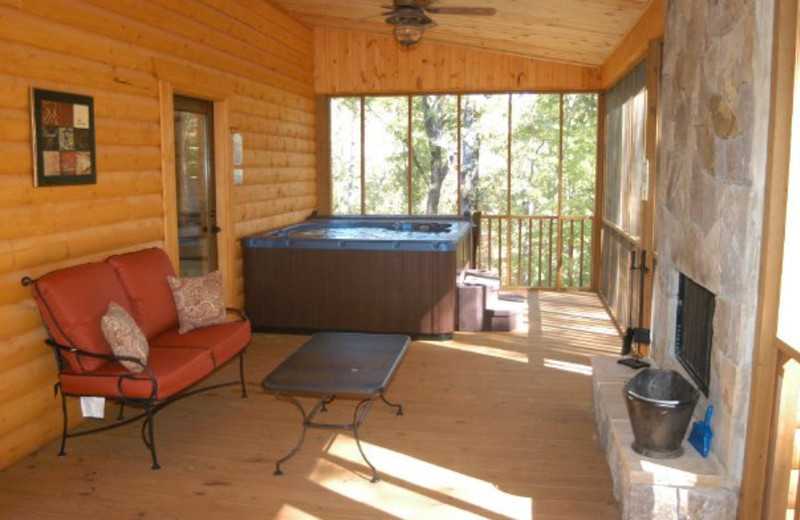 Cabin deck view at Blue Ridge Cabin Rentals.