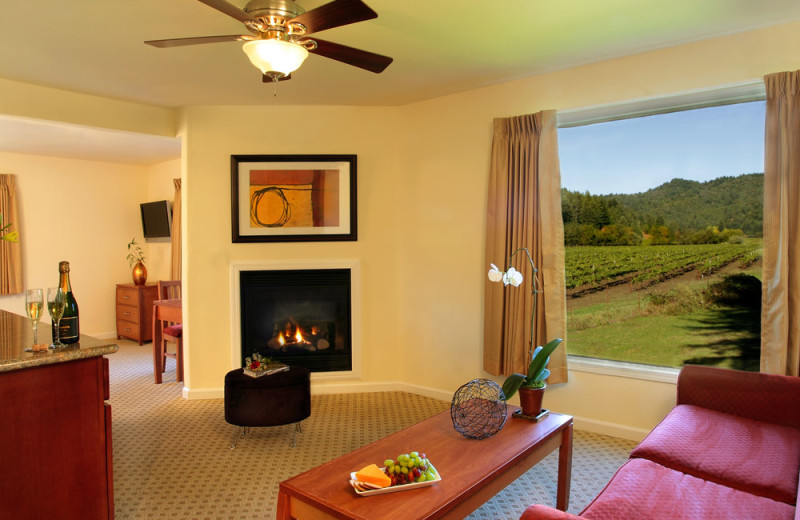 Guest room at West Sonoma Inn and Spa.