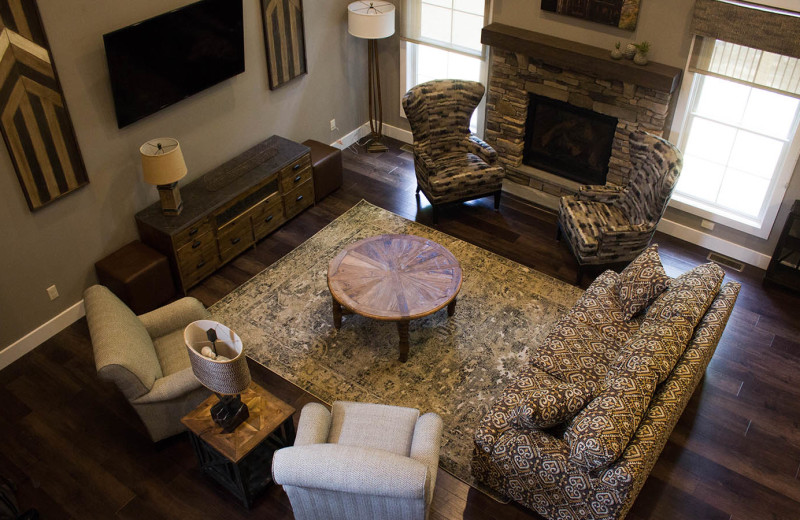 Guest living room at Woodloch Resort.