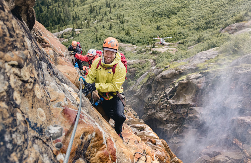 Mountain climbing at Cariboos Lodge.