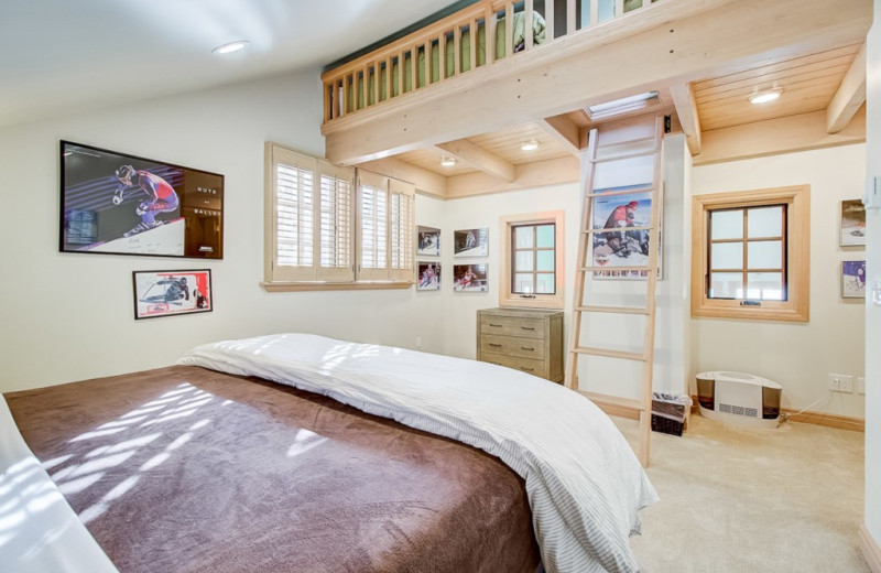 Rental bedroom at Canyon Services Vacation Rentals.