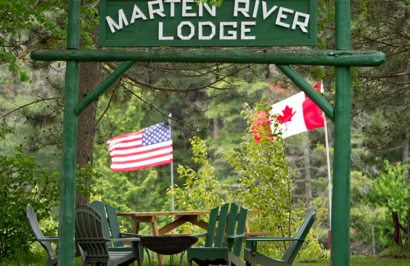 Patio at Marten River Lodge.