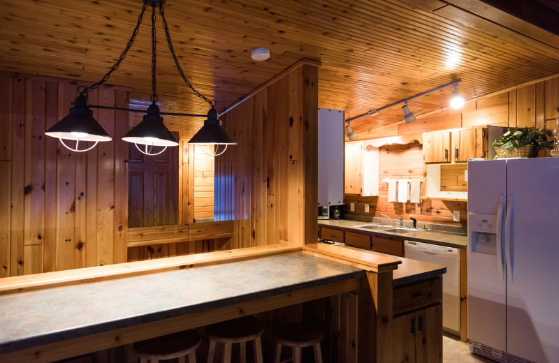 Cabin kitchen at Pitlik's Sand Beach Resort.