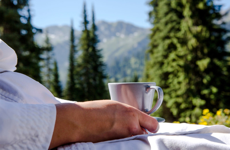 Relaxing at Island Lake Lodge.