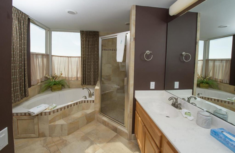 Vacation rental bathroom at Luxury Coastal Vacations.