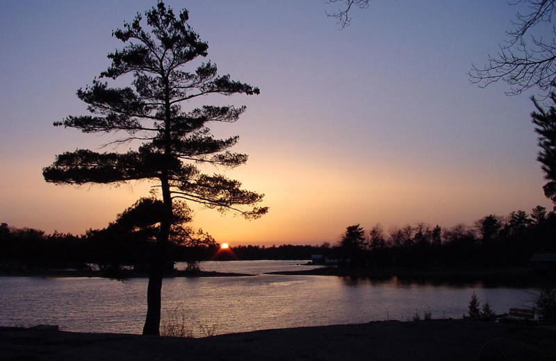 Sunset at Hall's Housekeeping Cottages.