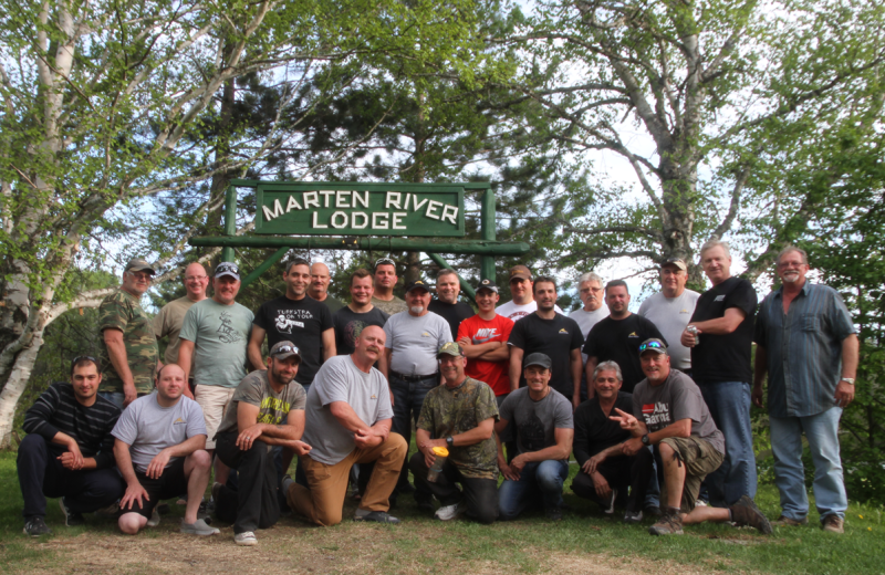 Family at Marten River Lodge.