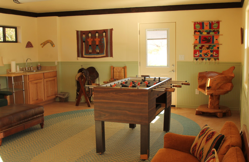 Game room at Circle Z Ranch.