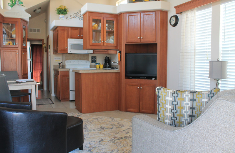 Cabin kitchen at Mill Creek Ranch Resort.