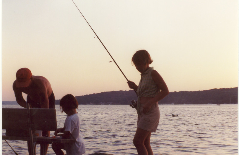 Fishing at Eleven Gables Inn on the Lake.