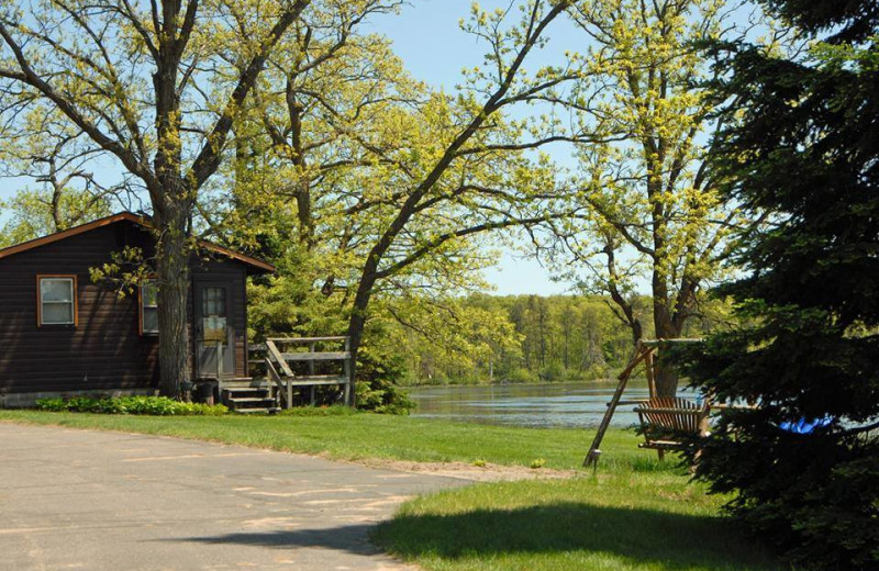 Cabin exterior at Little Pine Resort.