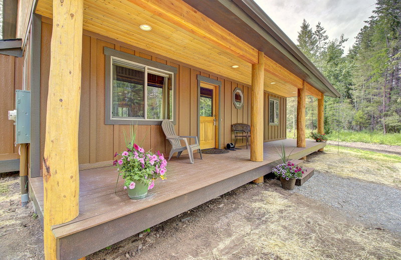 Cabin porch at North Forty Resort.