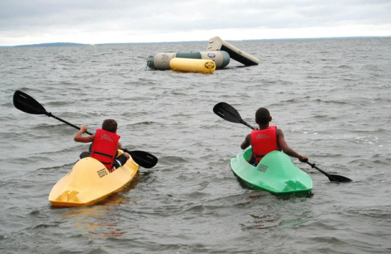 Kayak race at Anderson's Northland Lodge.