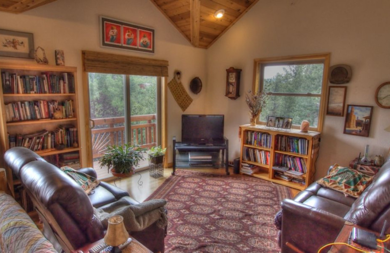 Vacation rental living room at SkyRun Vacation Rentals - Nederland, Colorado.