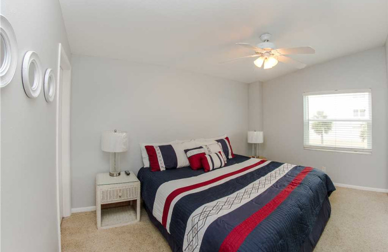 Rental bedroom at Surf Song Resort Condominiums.