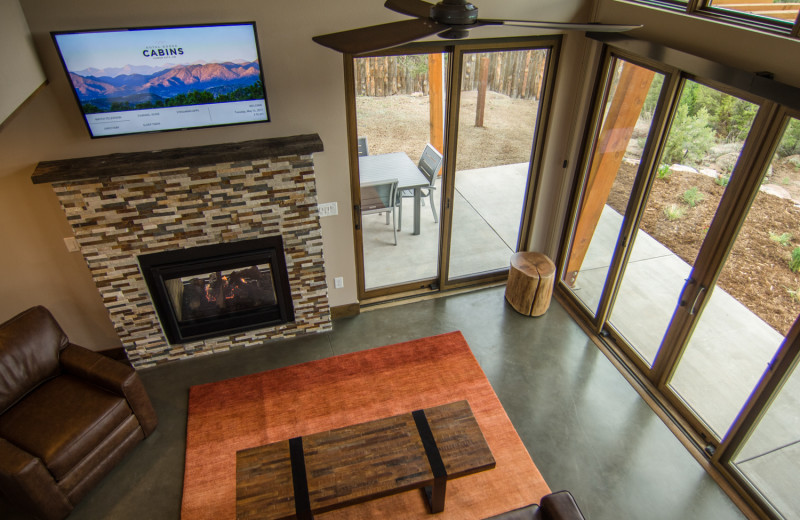 Cabin living room at Royal Gorge Cabins.