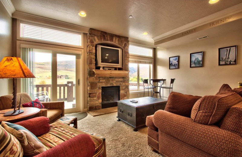 Rental living room at Lakeside Resort Properties.