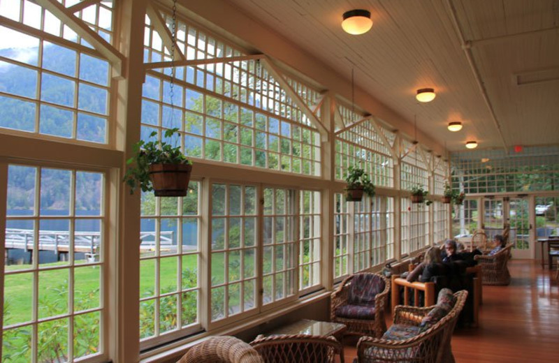 Sitting area at Lake Crecent Lodge.