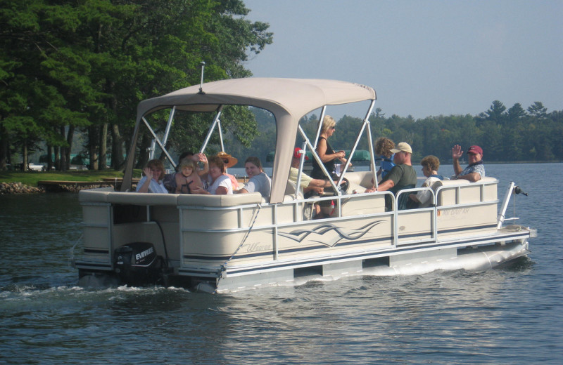 Pontoon at Woodland Beach Resort.