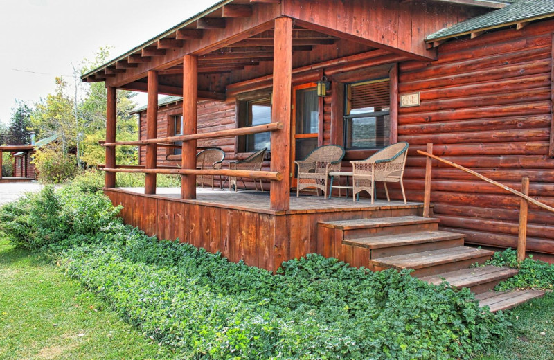 Cabin exterior at Teton Valley Lodge.