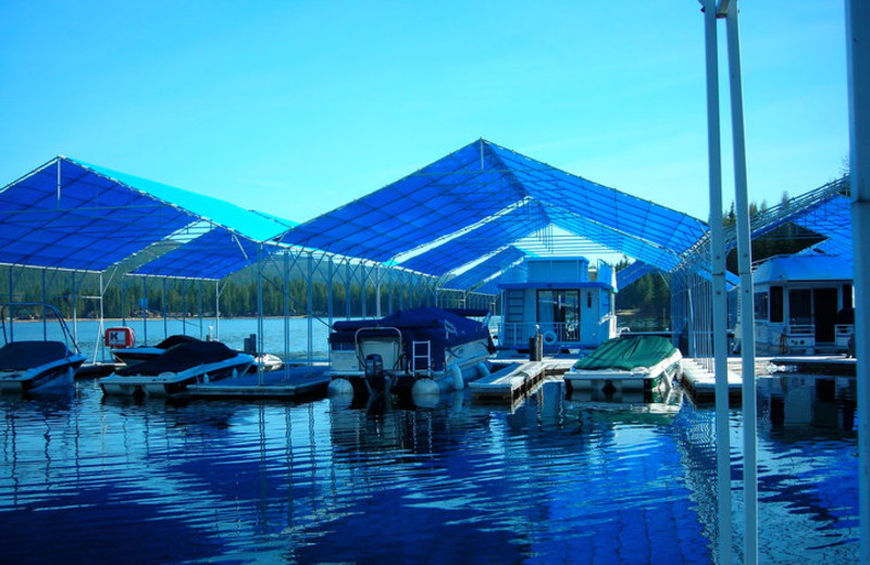 Boat dock at Blue Diamond Marina.