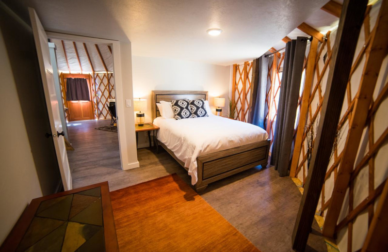 Guest bedroom at Escalante Yurts.