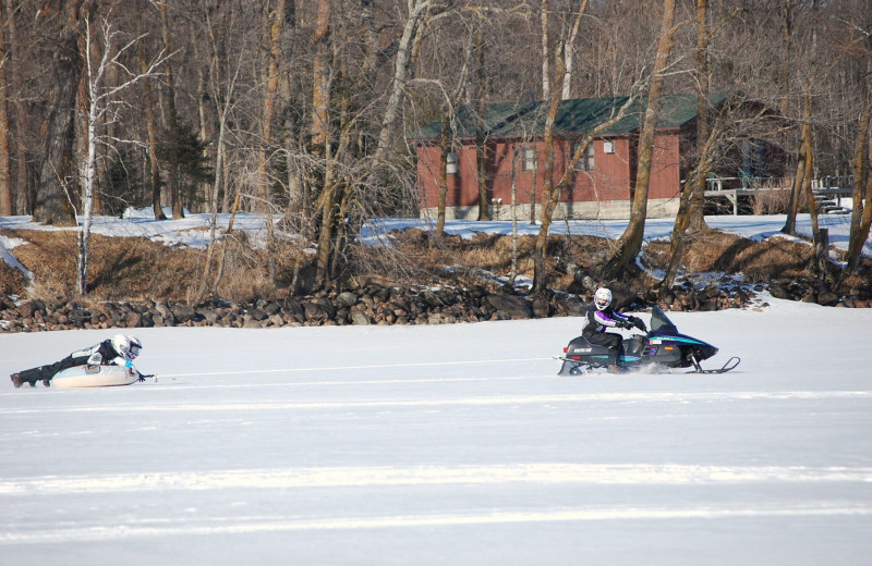 Snowmobiling at Geiger's Trails End.