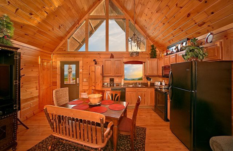 Cabin kitchen at Aunt Bug's Cabin Rentals, LLC.