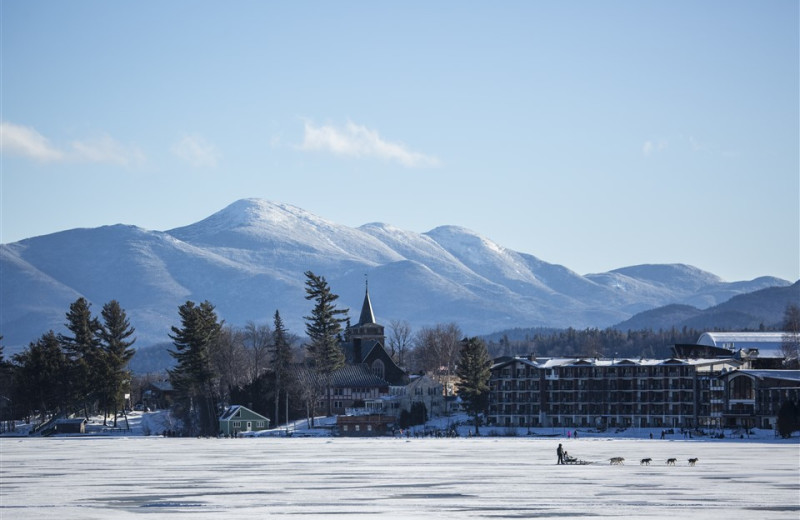 Dog sledding at Golden Arrow Lakeside Resort.