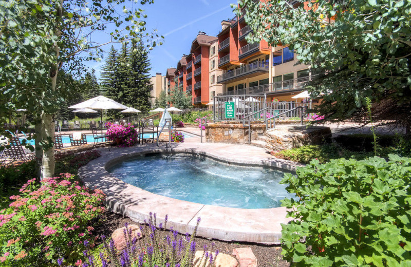 Outdoor pool at Lion Square Lodge.